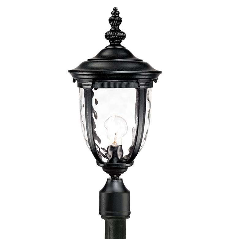 Image 2 Bellagio 95 3/4" High Black Post Light with Flat Base Pole more views