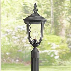 Image3 of Bellagio 95 3/4" High Black Post Light with Flat Base Pole more views