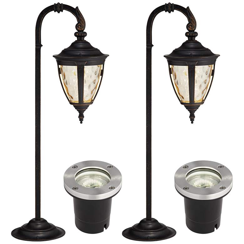 Image 1 Bellagio Black 4-Piece LED In-Ground and Path Light Set