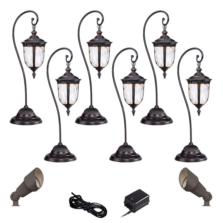 Image 1 Bellagio Bronze 10-Piece LED Path and Spot Light Landscape Lighting Set