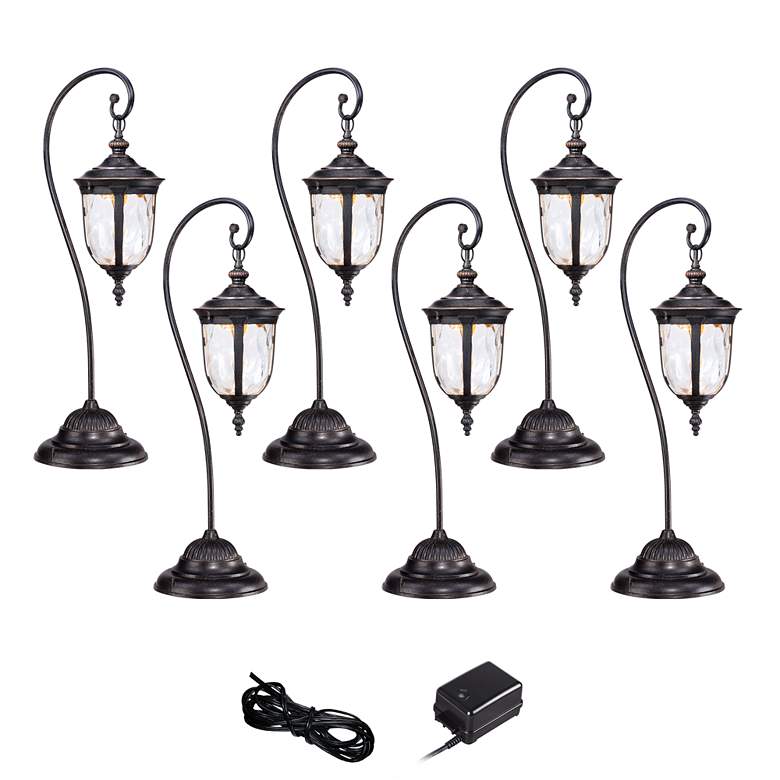 Image 1 Bellagio Bronze 8-Piece LED Landscape Path Light Set