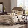 Bellagio Brown and Gold Full/Queen 6-Piece Coverlet Set