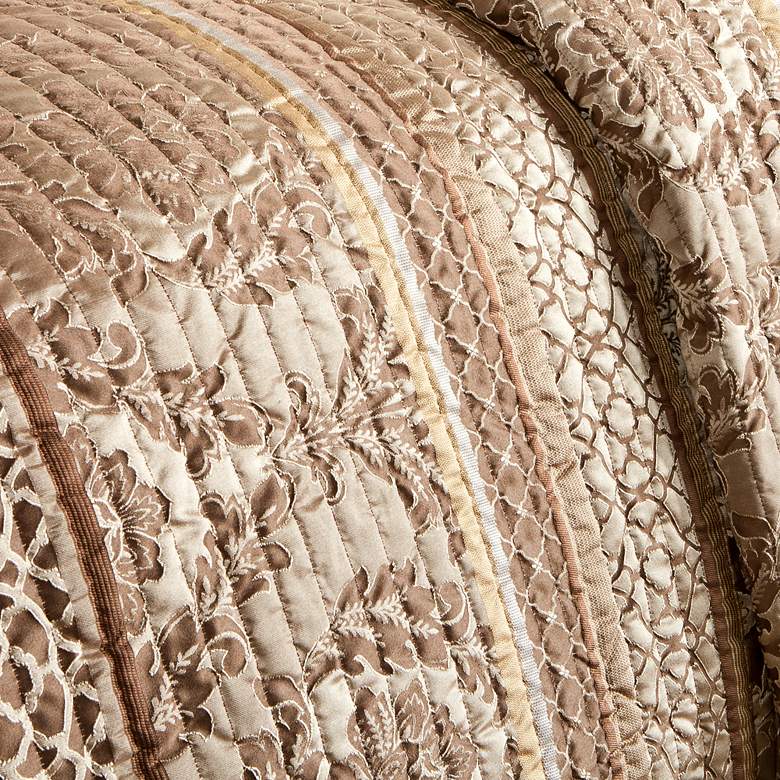 Image 3 Bellagio Brown and Gold Full/Queen 6-Piece Coverlet Set more views