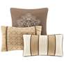 Bellagio Brown and Gold Full/Queen 6-Piece Coverlet Set