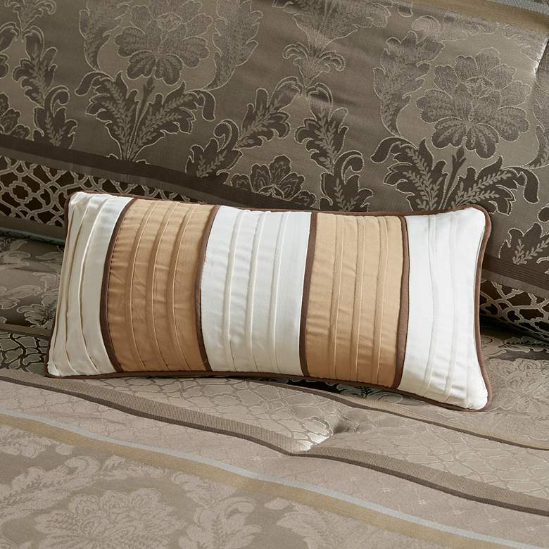 Image 3 Bellagio Brown and Gold Queen 7-Piece Comforter Set more views