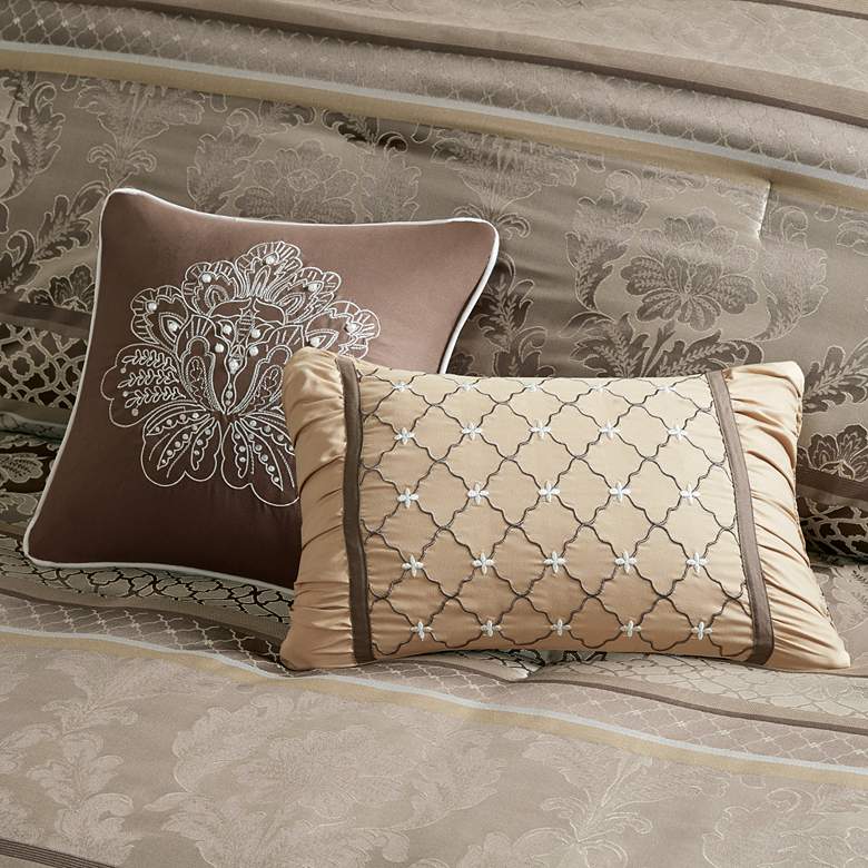Image 4 Bellagio Brown and Gold Queen 7-Piece Comforter Set more views