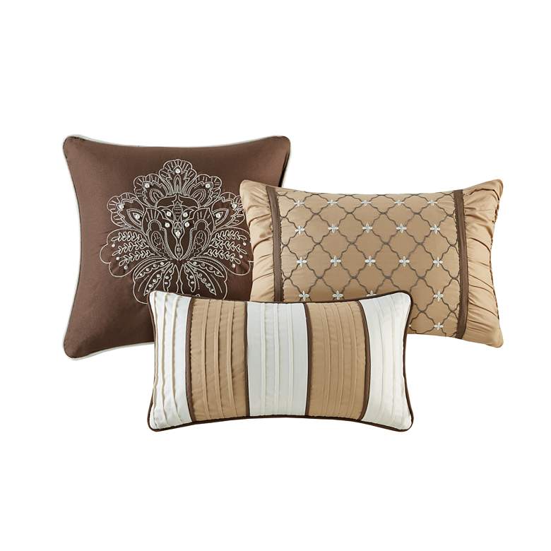 Image 6 Bellagio Brown and Gold Queen 7-Piece Comforter Set more views