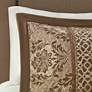 Thumbnail4 of Bellagio Brown and Gold Striped King 5-Piece Bedspread Set more views