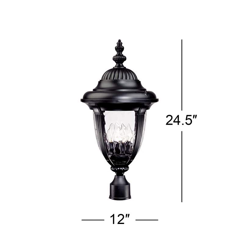 Image 4 Bellagio Collection 24 1/2" High Black Outdoor Post Light more views