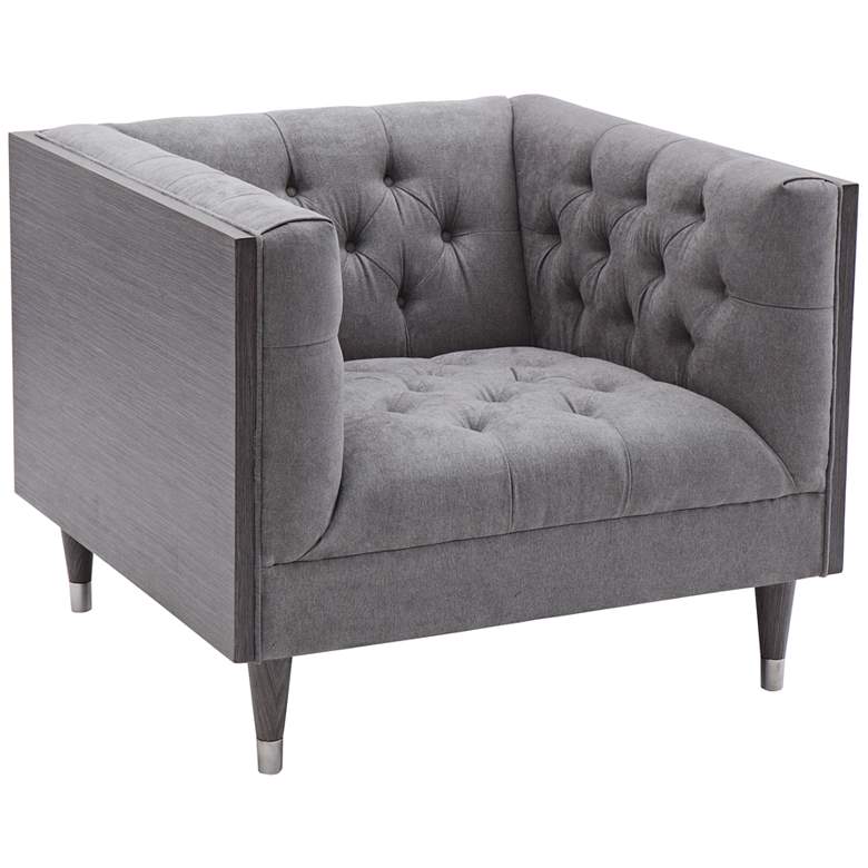 Image 1 Bellagio Tufted Mist Gray Fabric Occasional Chair