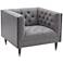 Bellagio Tufted Mist Gray Fabric Occasional Chair