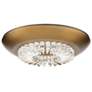 1_Bellaire 4.5"H x 15.75"W 1-Light Crystal Flush Mount in Aged Bras