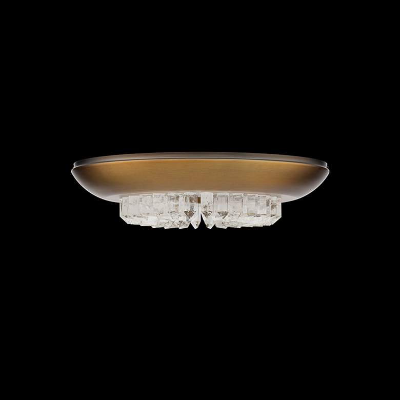 Image 3 Bellaire 4.5"H x 15.75"W 1-Light Crystal Flush Mount in Aged Bras more views