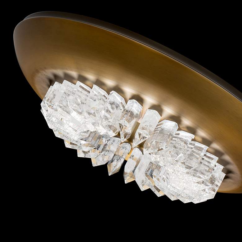 Image 4 Bellaire 4.5"H x 15.75"W 1-Light Crystal Flush Mount in Aged Bras more views