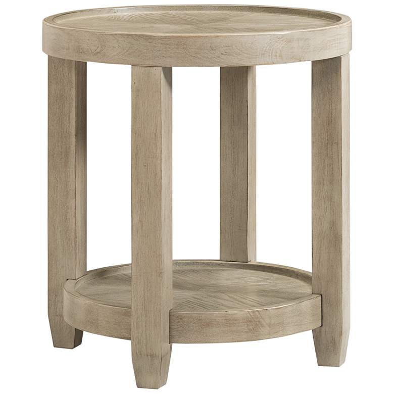 Image 1 Bellamy 22" Wide Gray Wood Veneer Round End Table