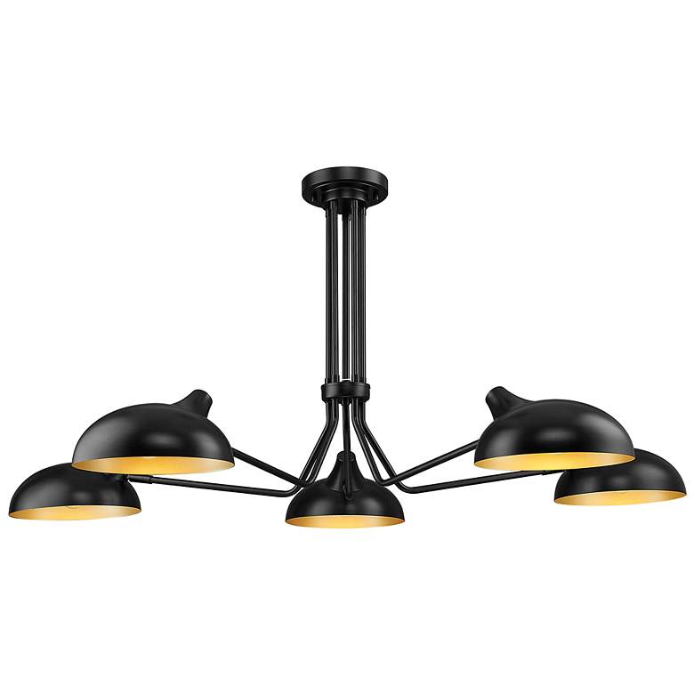Image 3 Bellamy 52" Wide Matte Black 5-Light Ceiling Light