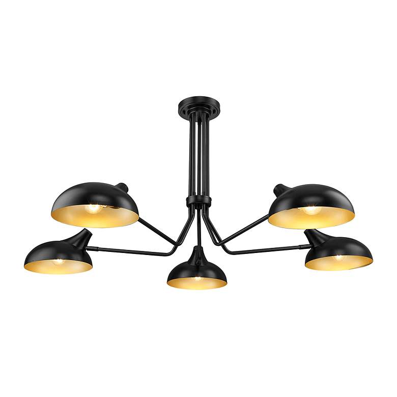 Image 7 Bellamy 52" Wide Matte Black 5-Light Ceiling Light more views