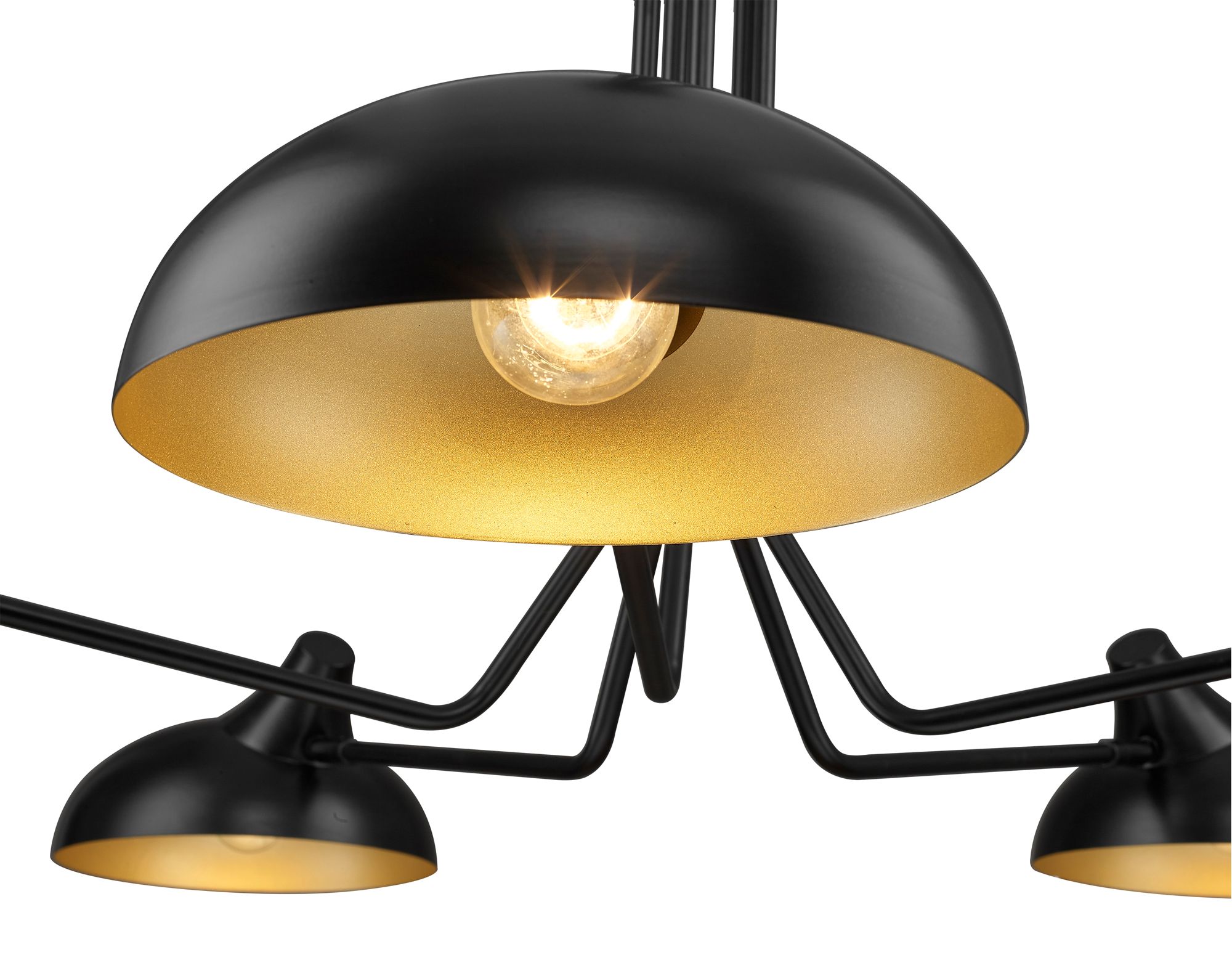 Bellamy 52" Wide Matte Black 5-Light Ceiling Light in scene