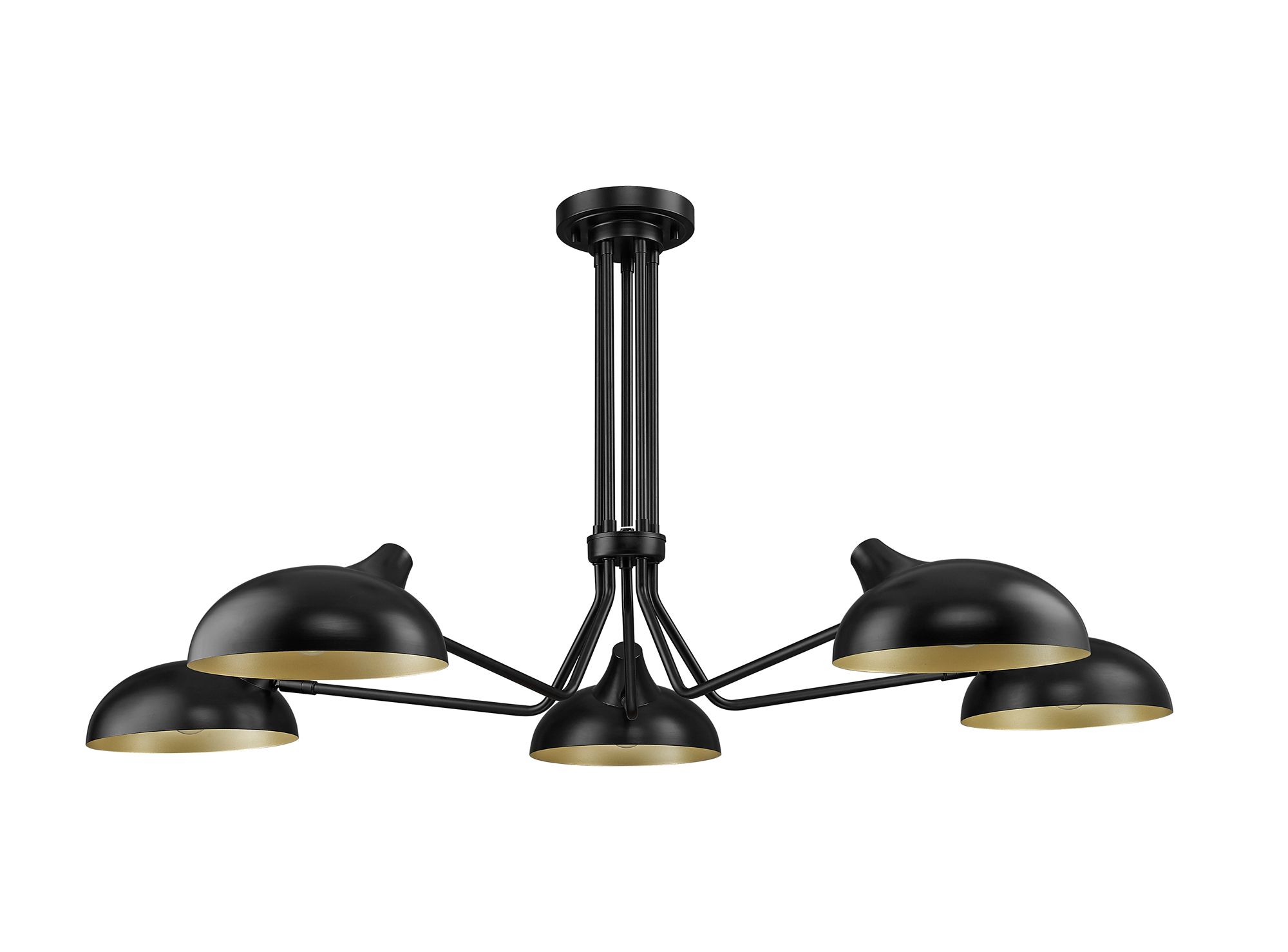 Bellamy 52" Wide Matte Black 5-Light Ceiling Light in scene