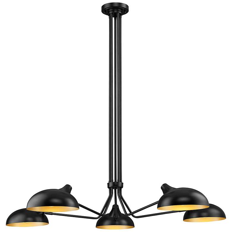 Image 3 Bellamy 52" Wide Matte Black Metal 5-Light Pendant