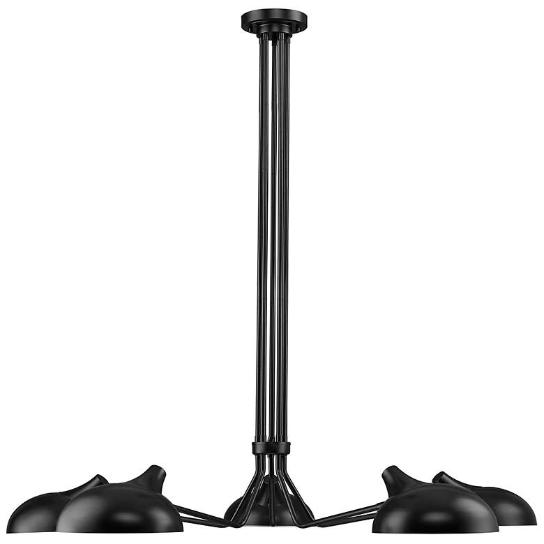 Image 5 Bellamy 52" Wide Matte Black Metal 5-Light Pendant more views