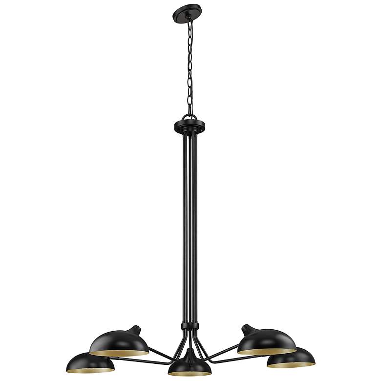 Image 6 Bellamy 52" Wide Matte Black Metal 5-Light Pendant more views
