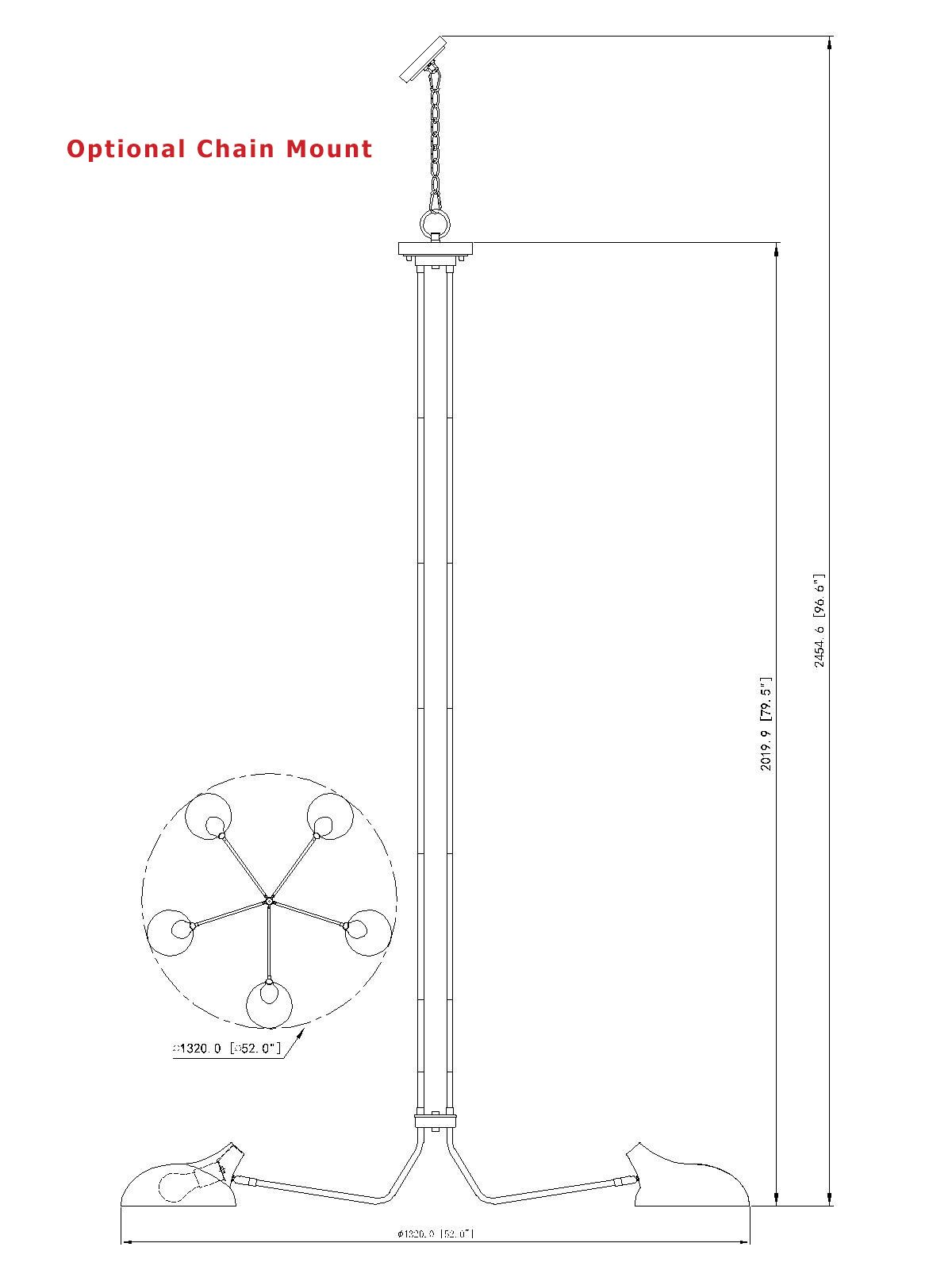 Bellamy 52" Wide Matte Black Metal 5-Light Pendant in scene