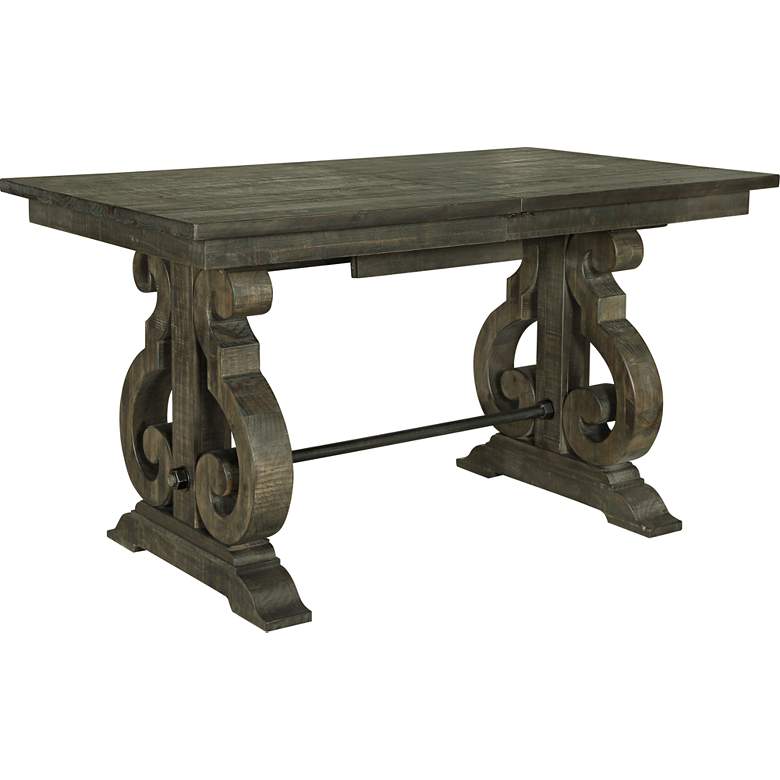 Image 1 Bellamy Weathered Pine Extendable Counter-Height Dining Table
