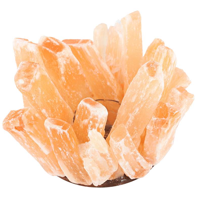 Image 1 Bellane Orange Stone and Clear Glass Candle Holder