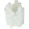 Bellane White Stone and Clear Glass Candle Holder