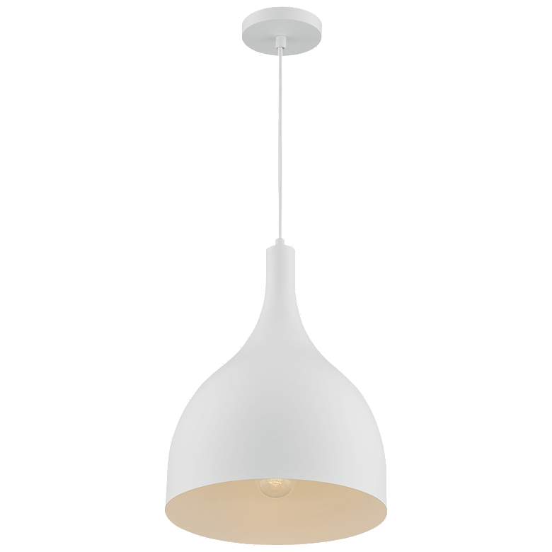 Image 1 Bellcap; 1 Light; Large Pendant Fixture; Matte White Finish