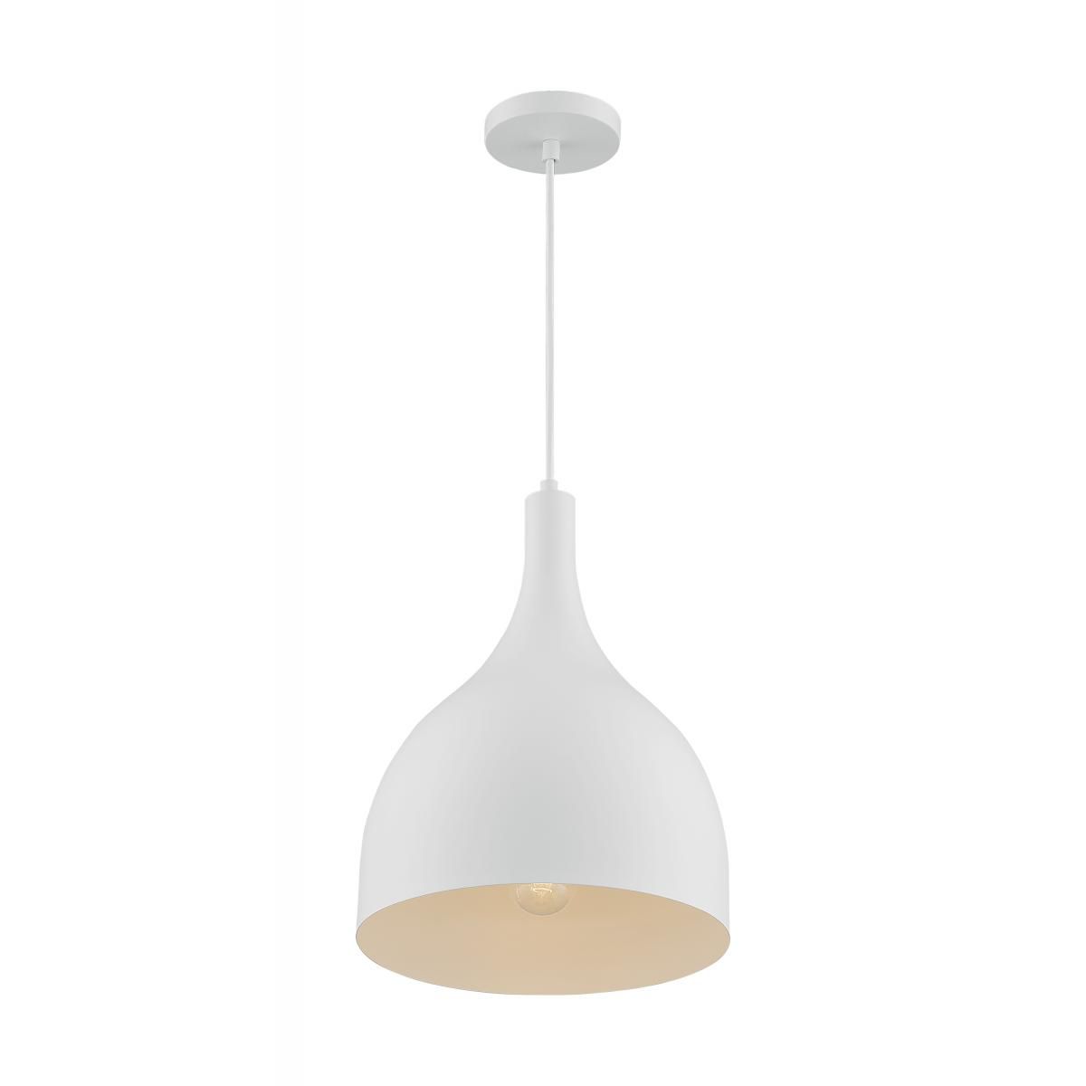 Image 2 Bellcap; 1 Light; Large Pendant Fixture; Matte White Finish more views