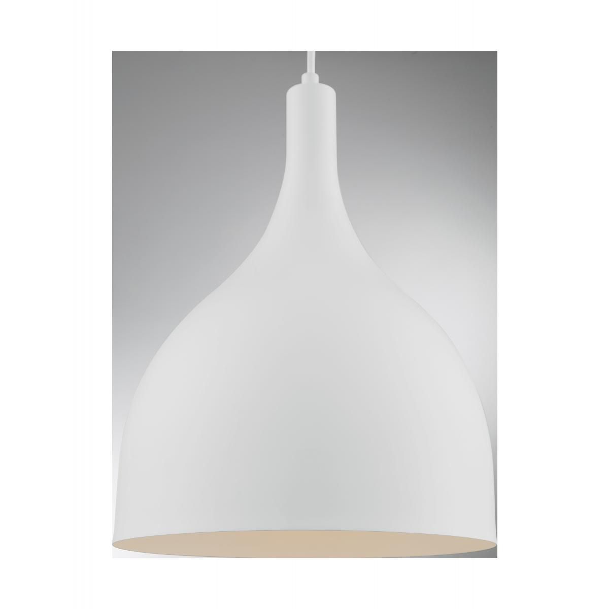 Image 3 Bellcap; 1 Light; Large Pendant Fixture; Matte White Finish more views