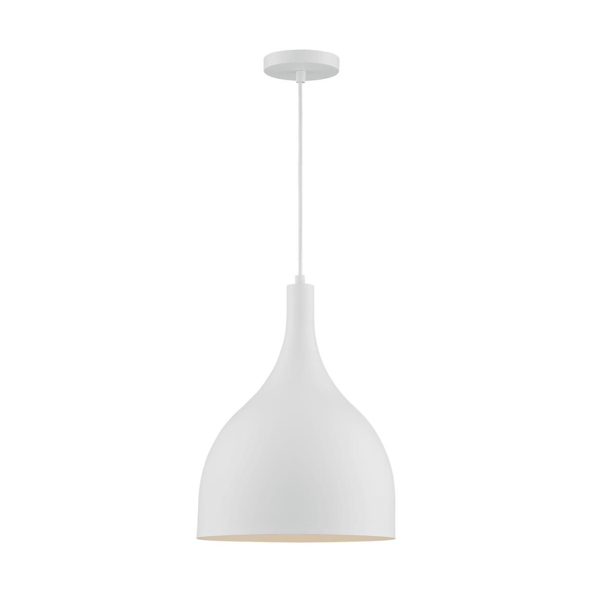 Image 4 Bellcap; 1 Light; Large Pendant Fixture; Matte White Finish more views