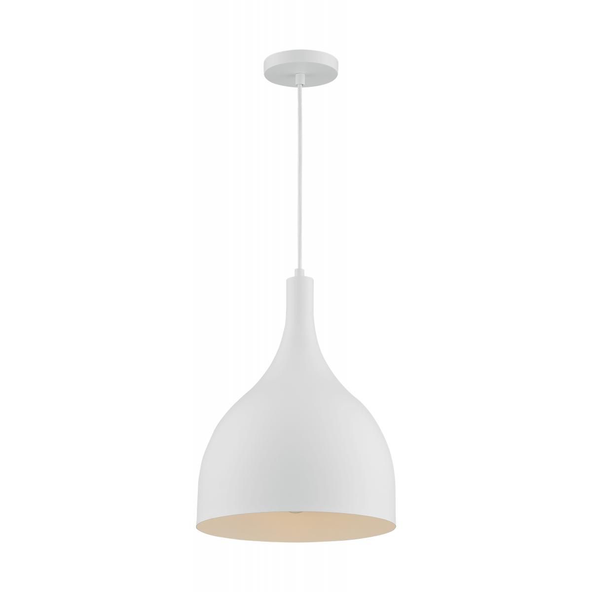 Image 5 Bellcap; 1 Light; Large Pendant Fixture; Matte White Finish more views
