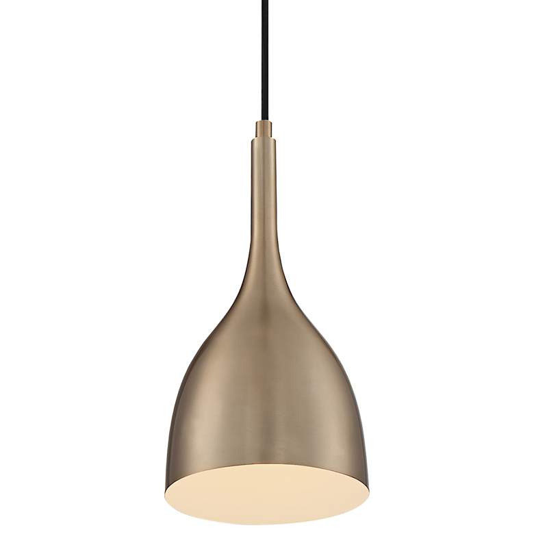 Image 1 Bellcap; 1 Light; Small Pendant Fixture; Burnished Brass Finish