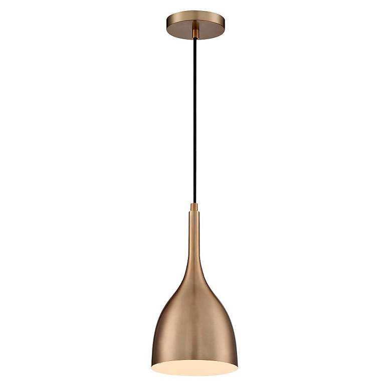 Image 3 Bellcap; 1 Light; Small Pendant Fixture; Burnished Brass Finish more views