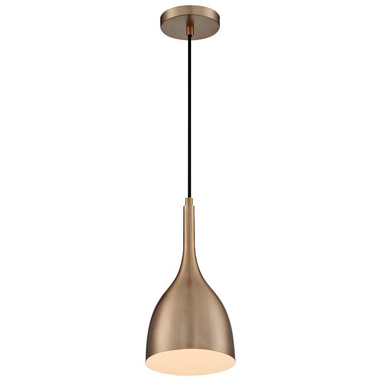 Image 4 Bellcap; 1 Light; Small Pendant Fixture; Burnished Brass Finish more views