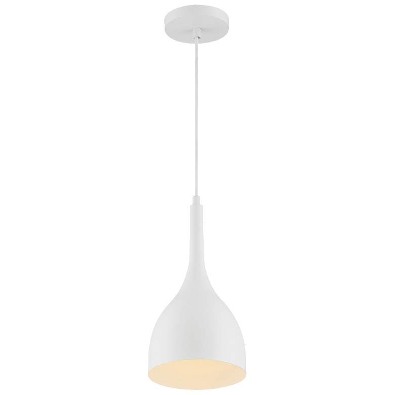 Image 1 Bellcap; 1 Light; Small Pendant Fixture; Matte White Finish