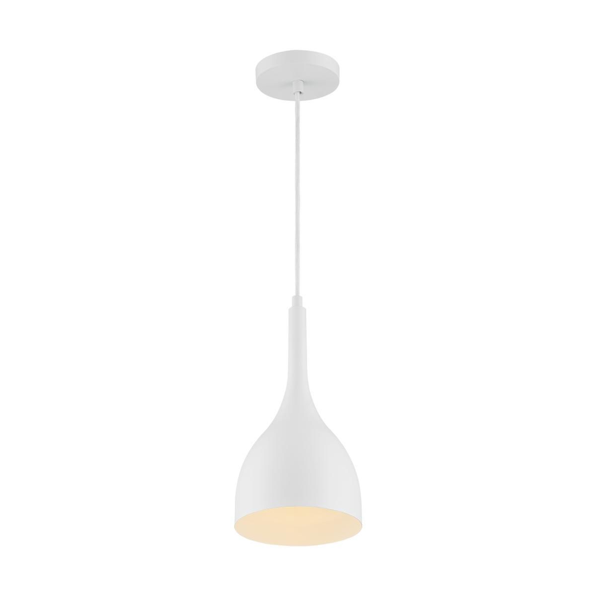 Image 2 Bellcap; 1 Light; Small Pendant Fixture; Matte White Finish more views