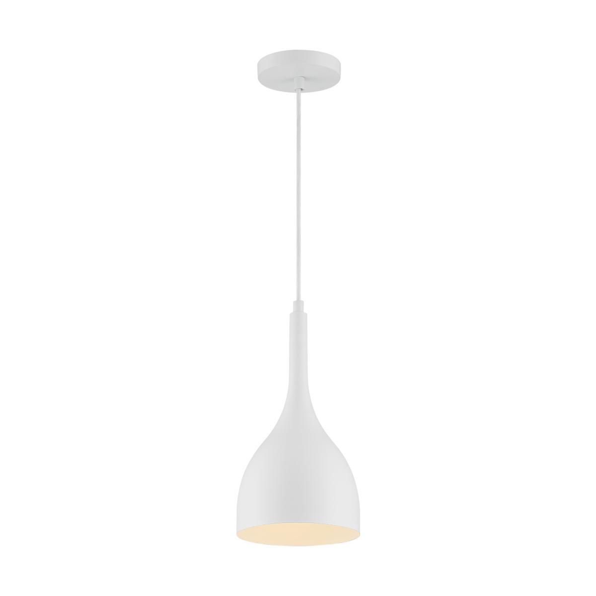 Image 4 Bellcap; 1 Light; Small Pendant Fixture; Matte White Finish more views