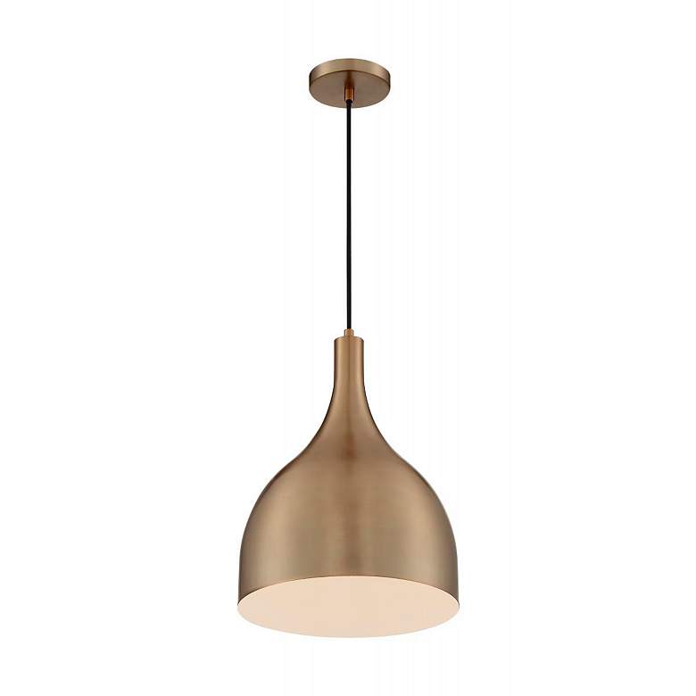 Image 2 Bellcap 12" Wide Burnished Brass Mini Pendant more views