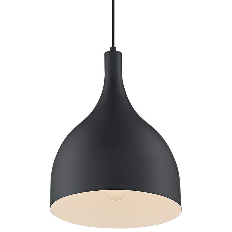 Image 1 Bellcap 12" Wide Matte Black Mini Pendant