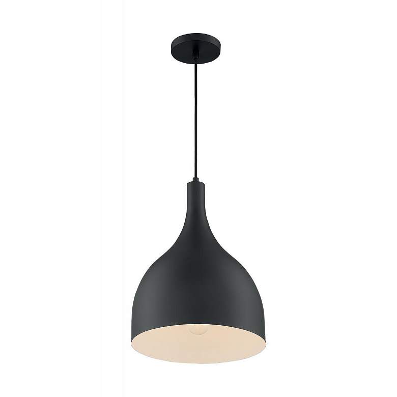 Image 2 Bellcap 12" Wide Matte Black Mini Pendant more views