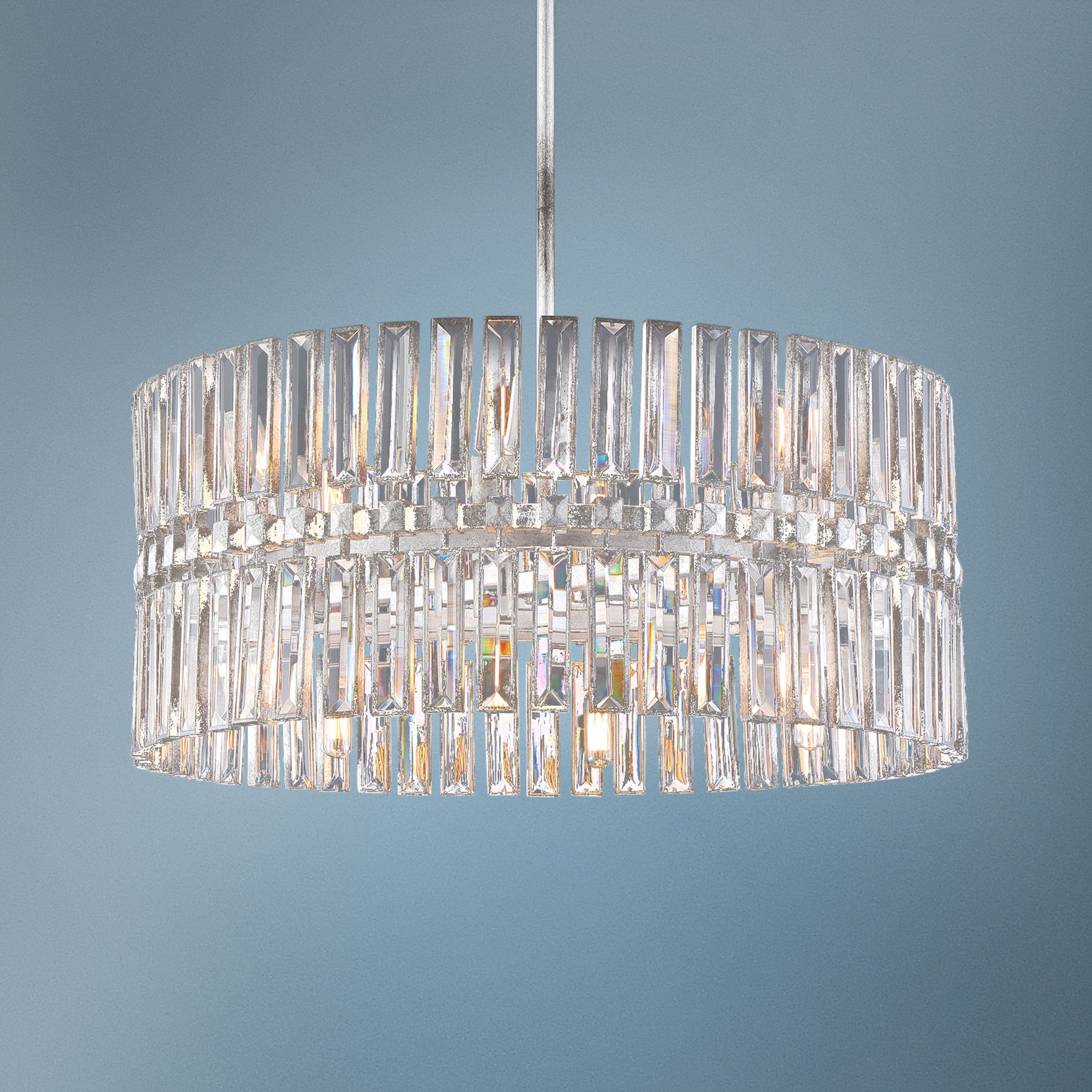 drum pendant crystal chandelier