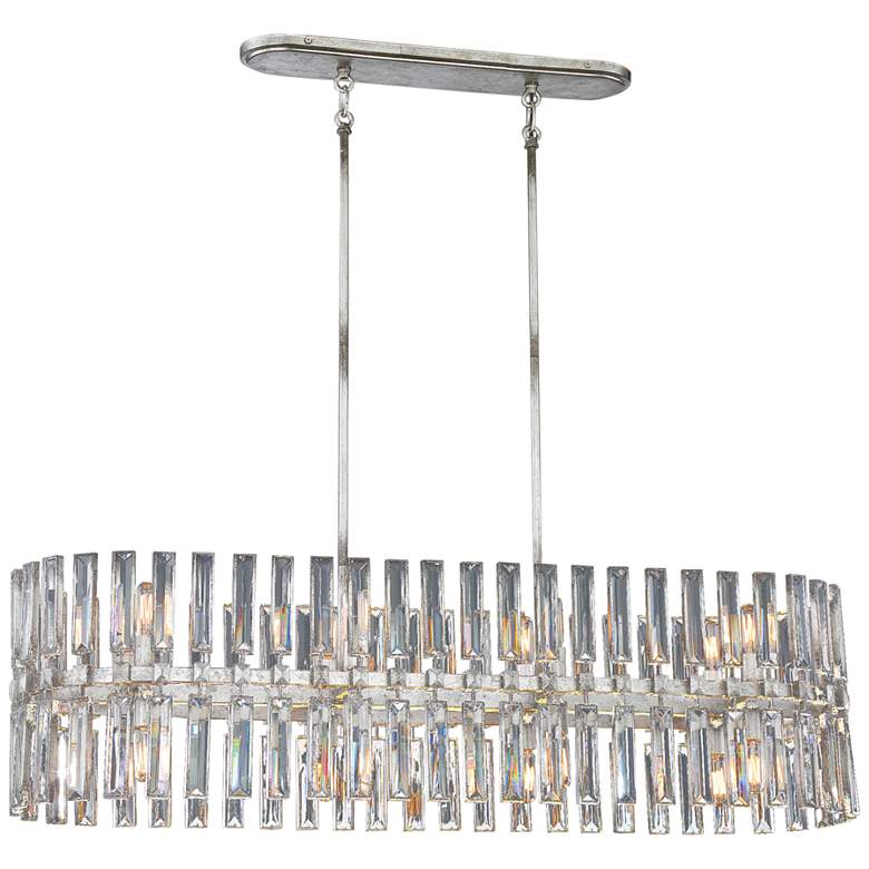 Image 2 Belle Aurore 45"W Silver Leaf Kitchen Island Light Pendant