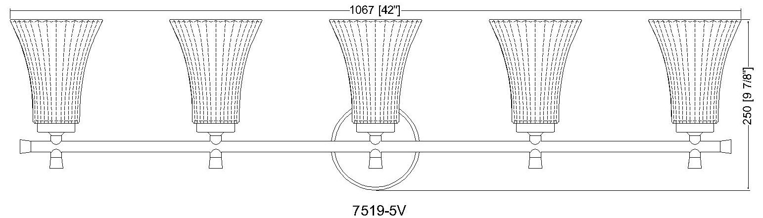 Belle by Z-Lite Brushed Nickel 5 Light Vanity