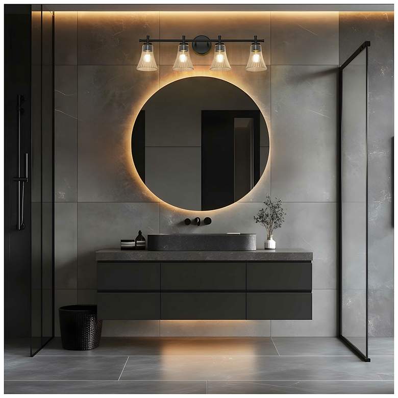 Image 2 Belle by Z-Lite Matte Black 4 Light Vanity more views