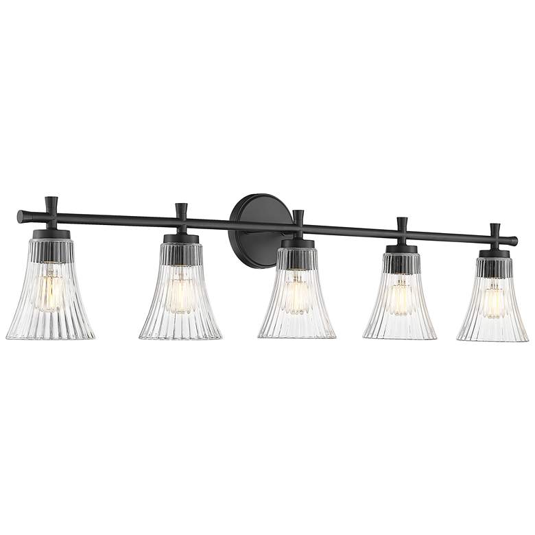 Image 1 Belle by Z-Lite Matte Black 5 Light Vanity