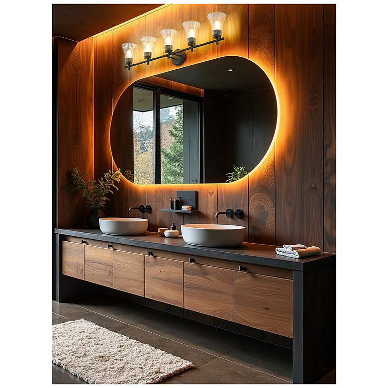 Image 2 Belle by Z-Lite Matte Black 5 Light Vanity more views